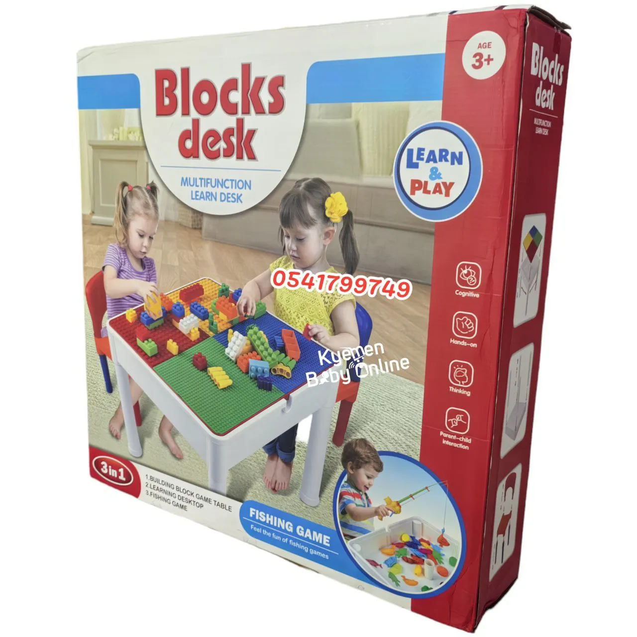 3 In 1 Multi-Functional Learn Desk / Blocks Desk / Kids Table And Chair 18months  [JM289156]