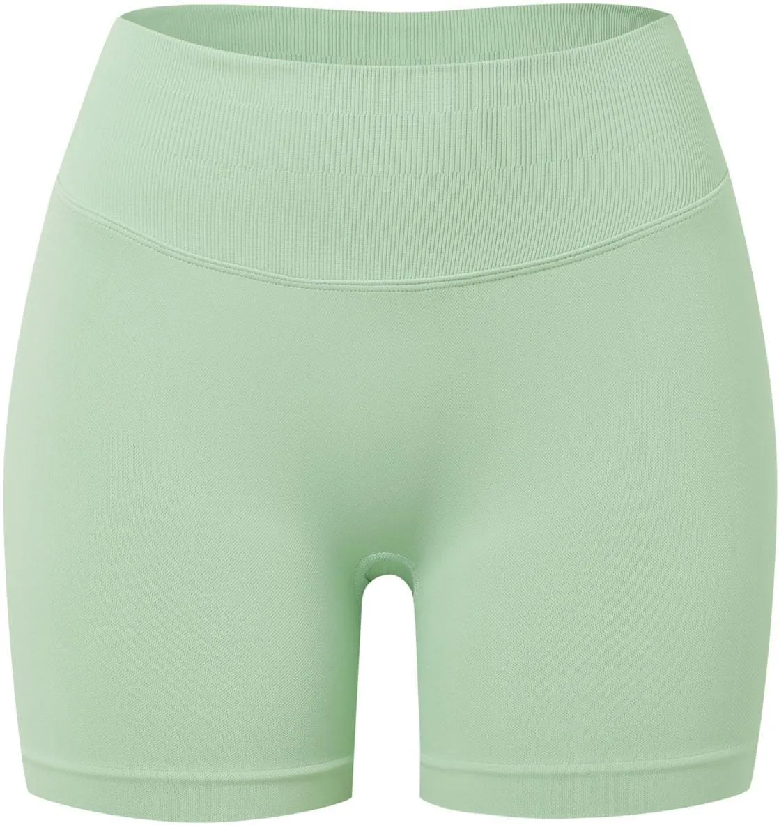 Beach Shorts for Women No Front Seam High Waist Biker Shorts Workout Spandex Tummy Control Yoga Short Pants