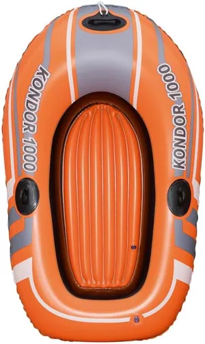 Bestway Inflatable Boat, Kondor Elite, One-man Raft with Heavy Duty Handles and Interlocking Valves Hand Pump, Multiple Sizes
