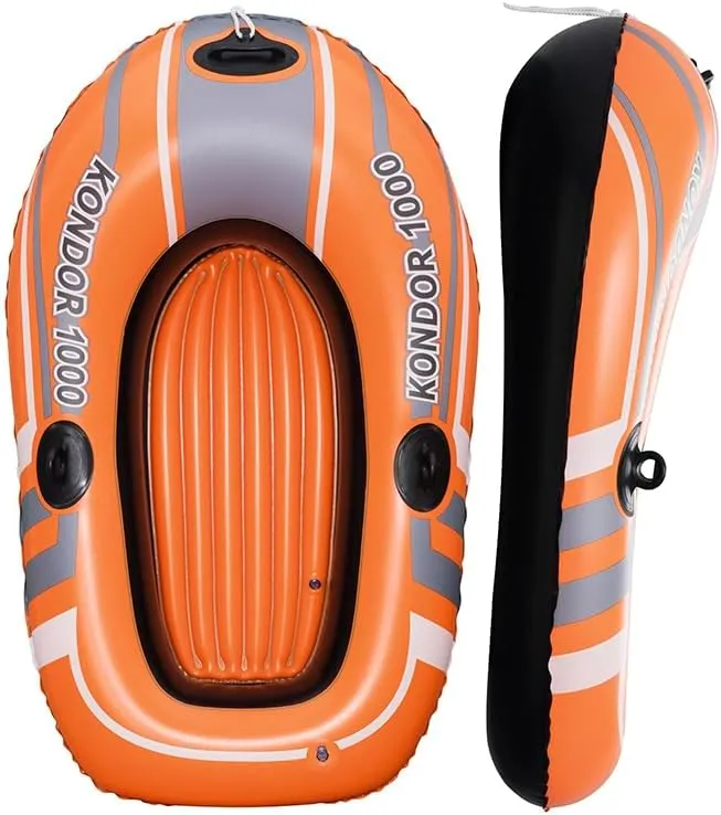 Bestway Inflatable Boat, Kondor Elite, One-man Raft with Heavy Duty Handles and Interlocking Valves Hand Pump, Multiple Sizes