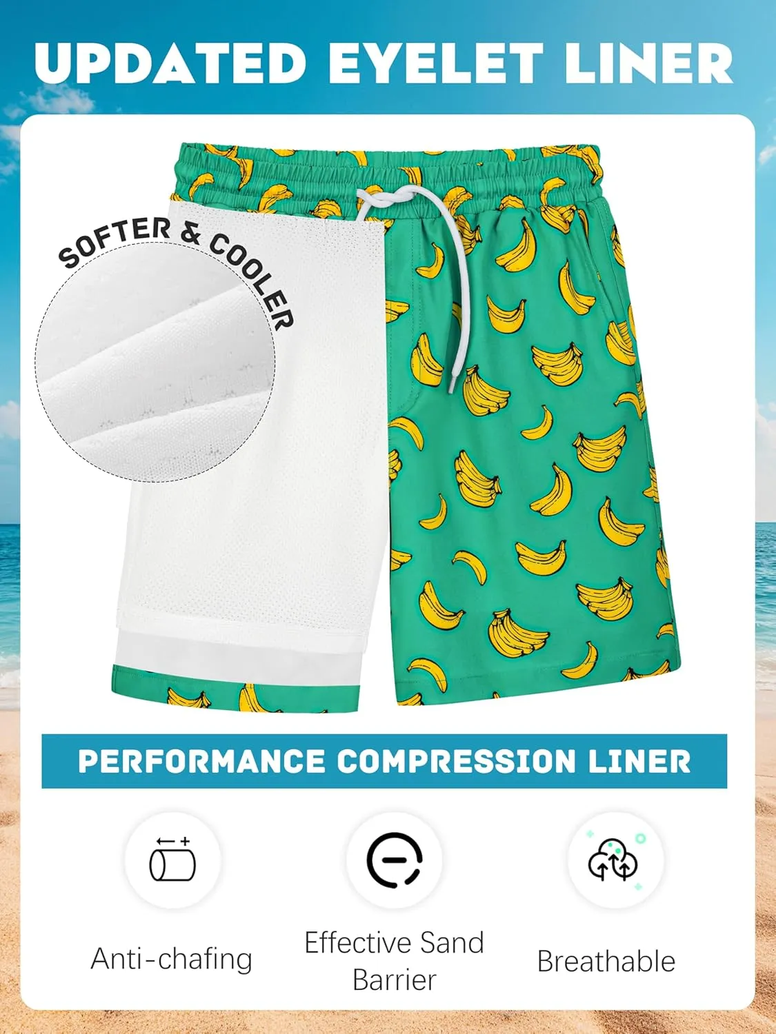 Boys Swim Trunks with Compression Liner UPF 50  Quick Dry Swim Shorts Beachwear Boys' Bathing Suits Swimsuit for Kid