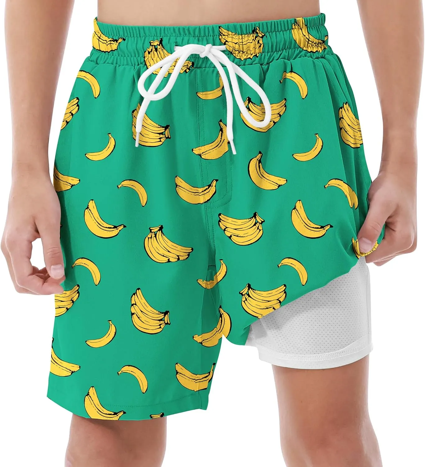 Boys Swim Trunks with Compression Liner UPF 50  Quick Dry Swim Shorts Beachwear Boys' Bathing Suits Swimsuit for Kid