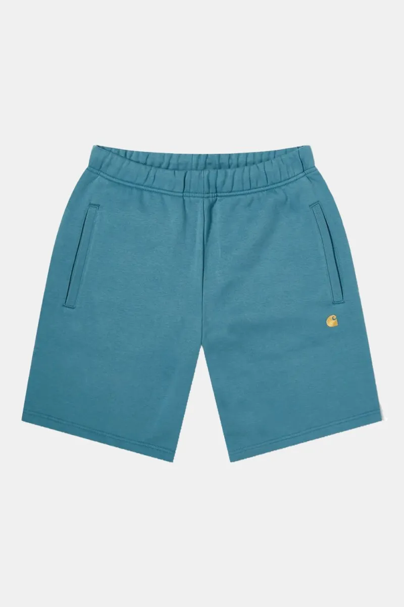 Carhartt WIP Chase Sweat Shorts (Hydro & Gold)