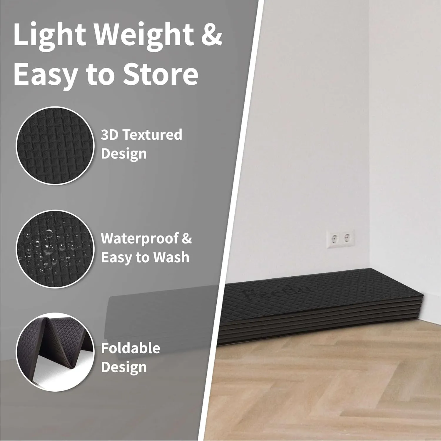 Foldable Wide & Large Yoga Mat  Cushioned, Compact & Easy to Store | 6mm & 8mm Thick | For Home, Gym, Travel, Yoga, Pilates & Floor Exercises
