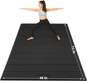 Foldable Wide & Large Yoga Mat  Cushioned, Compact & Easy to Store | 6mm & 8mm Thick | For Home, Gym, Travel, Yoga, Pilates & Floor Exercises