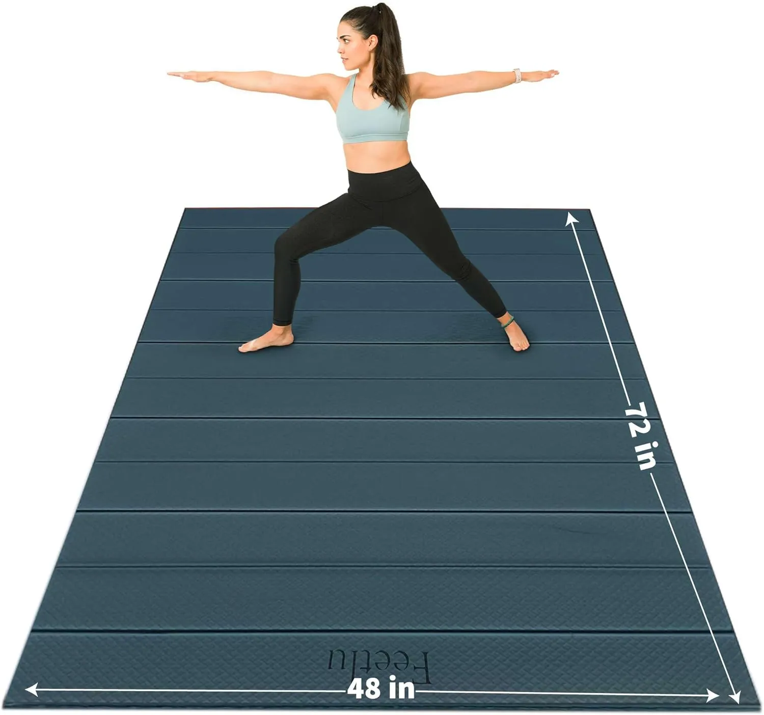 Foldable Wide & Large Yoga Mat  Cushioned, Compact & Easy to Store | 6mm & 8mm Thick | For Home, Gym, Travel, Yoga, Pilates & Floor Exercises