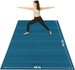 Foldable Wide & Large Yoga Mat  Cushioned, Compact & Easy to Store | 6mm & 8mm Thick | For Home, Gym, Travel, Yoga, Pilates & Floor Exercises