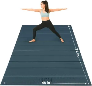 Foldable Wide & Large Yoga Mat  Cushioned, Compact & Easy to Store | 6mm & 8mm Thick | For Home, Gym, Travel, Yoga, Pilates & Floor Exercises