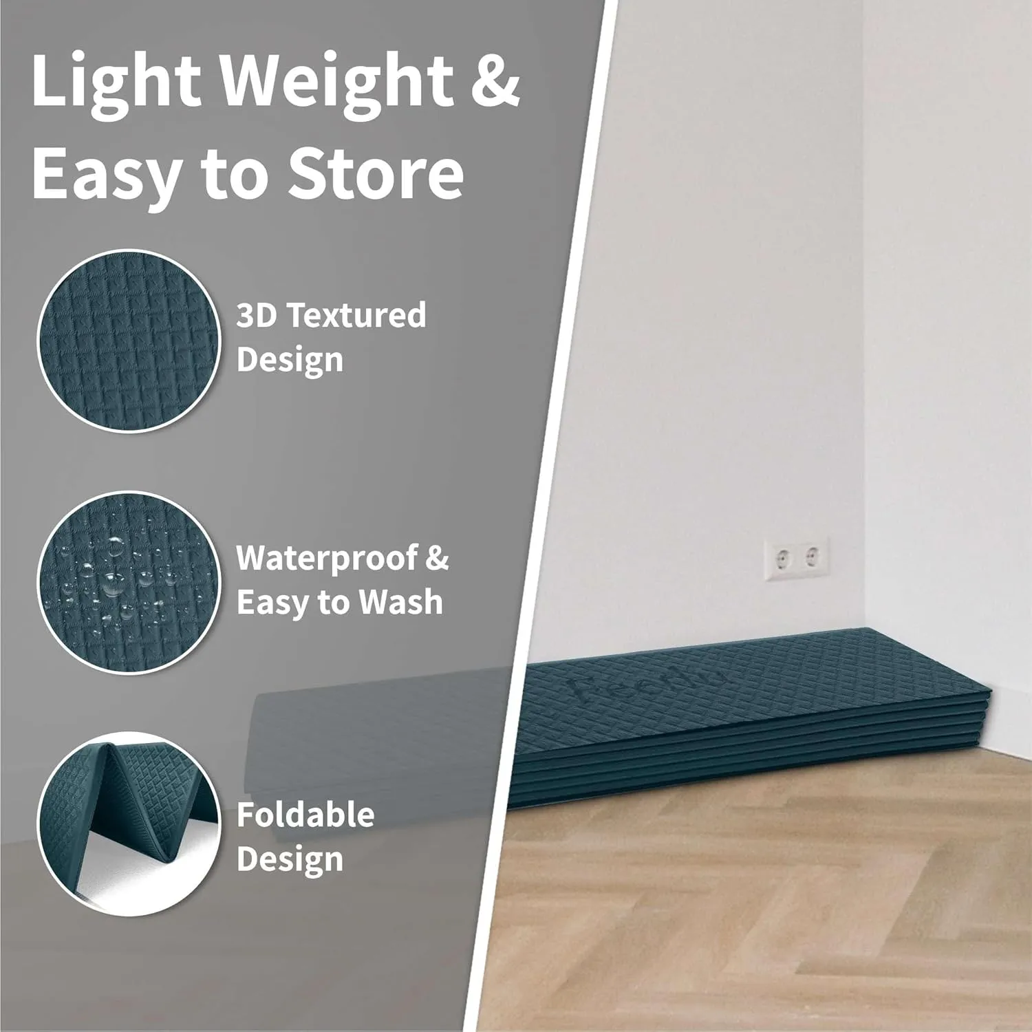 Foldable Wide & Large Yoga Mat  Cushioned, Compact & Easy to Store | 6mm & 8mm Thick | For Home, Gym, Travel, Yoga, Pilates & Floor Exercises