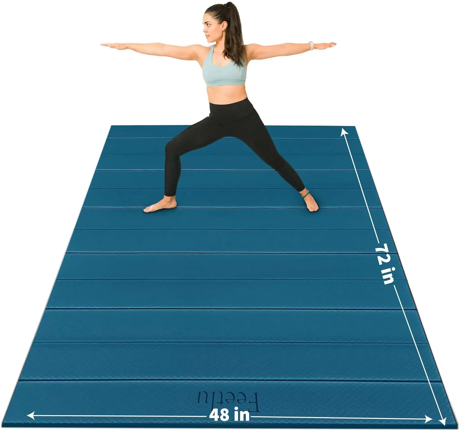 Foldable Wide & Large Yoga Mat  Cushioned, Compact & Easy to Store | 6mm & 8mm Thick | For Home, Gym, Travel, Yoga, Pilates & Floor Exercises