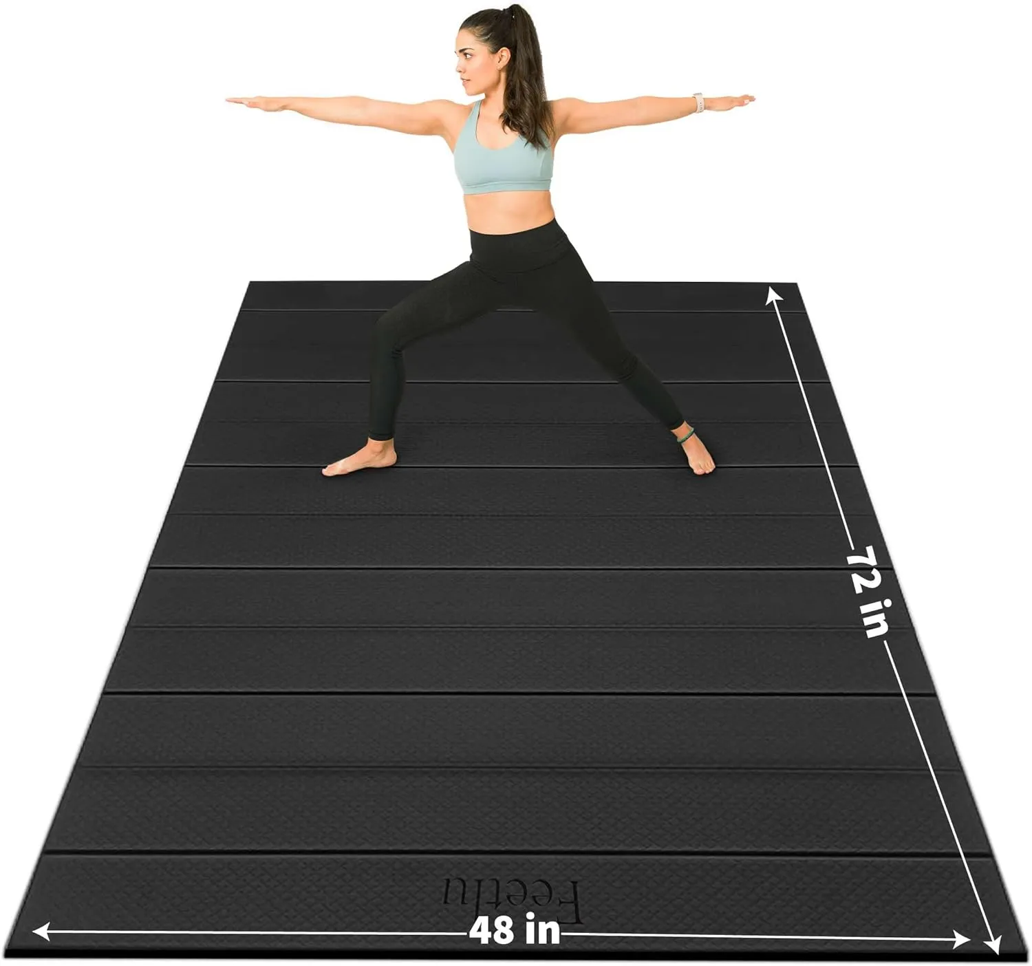 Foldable Wide & Large Yoga Mat  Cushioned, Compact & Easy to Store | 6mm & 8mm Thick | For Home, Gym, Travel, Yoga, Pilates & Floor Exercises
