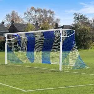 Forza Blue & White Striped Soccer Goal Net - 24ft x 8ft Full Size Replacement Soccer Nets - Goal Posts NOT Included