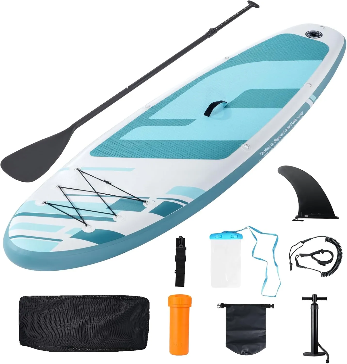 Happybuy Inflatable Stand Up Paddle Board, 11' x 33" x 6" SUP with Accessories, Pump, Paddle, Backpack & Leash