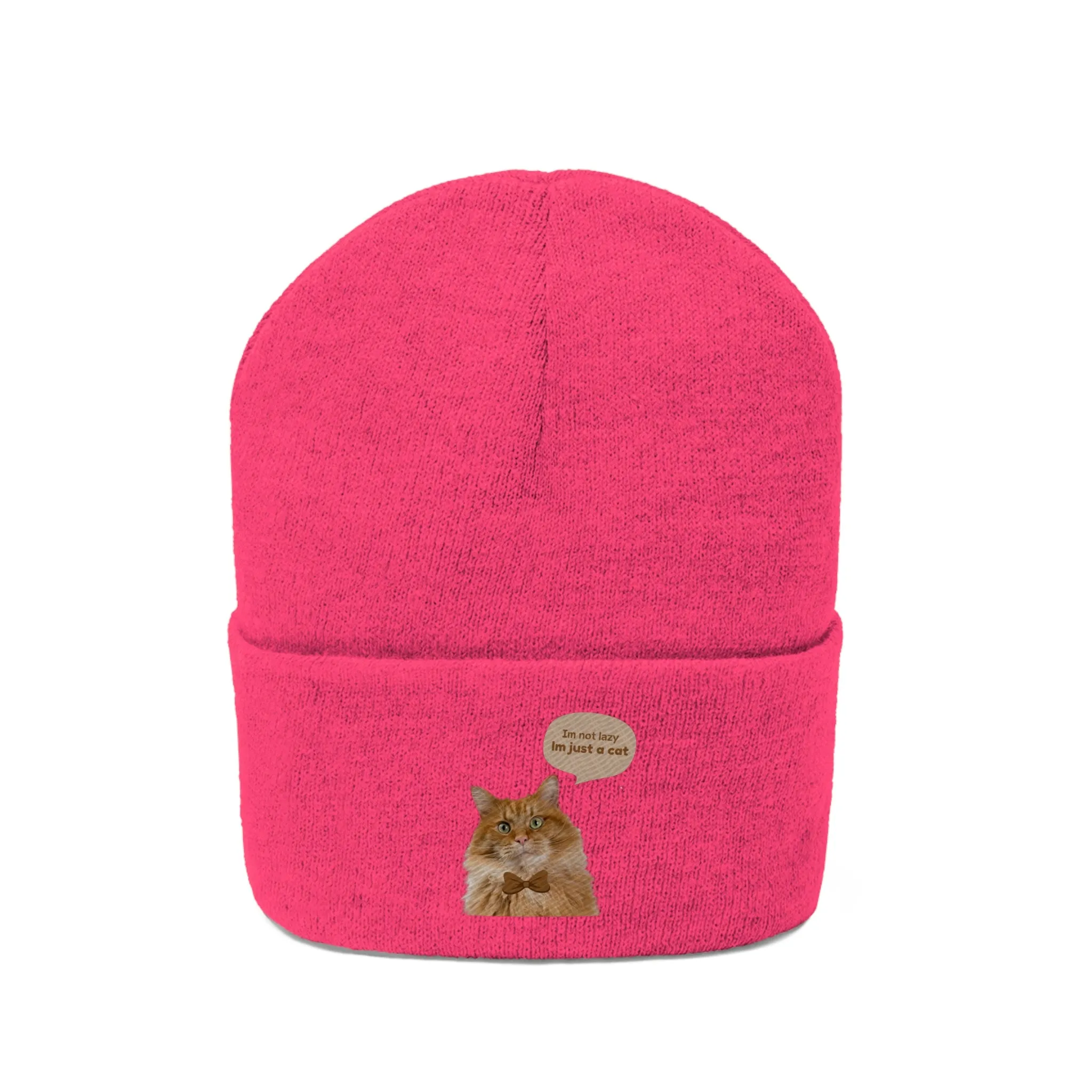 Im Not lazy Im Just a Cat POD Knit Beanie