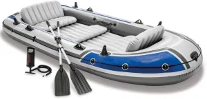 Inflatable Kayak with Paddles, Blue, 366*168*43cm, 3 Person, LLDPE Material