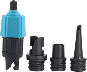 Inflatable Pump Adapter,Multifunction Paddle Board Pump Adapter with 4 Air Valve Nozzles, Alloy Compressor Air Pump Converter for Inflatable Boat, Stand Up Paddle Board,Inflatable Bed,Dinghy