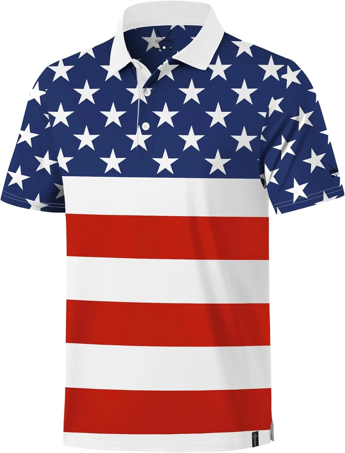 Men's Golf Polo Moisture Wicking Performance Print Summer Casual Shirts (S-XXL)
