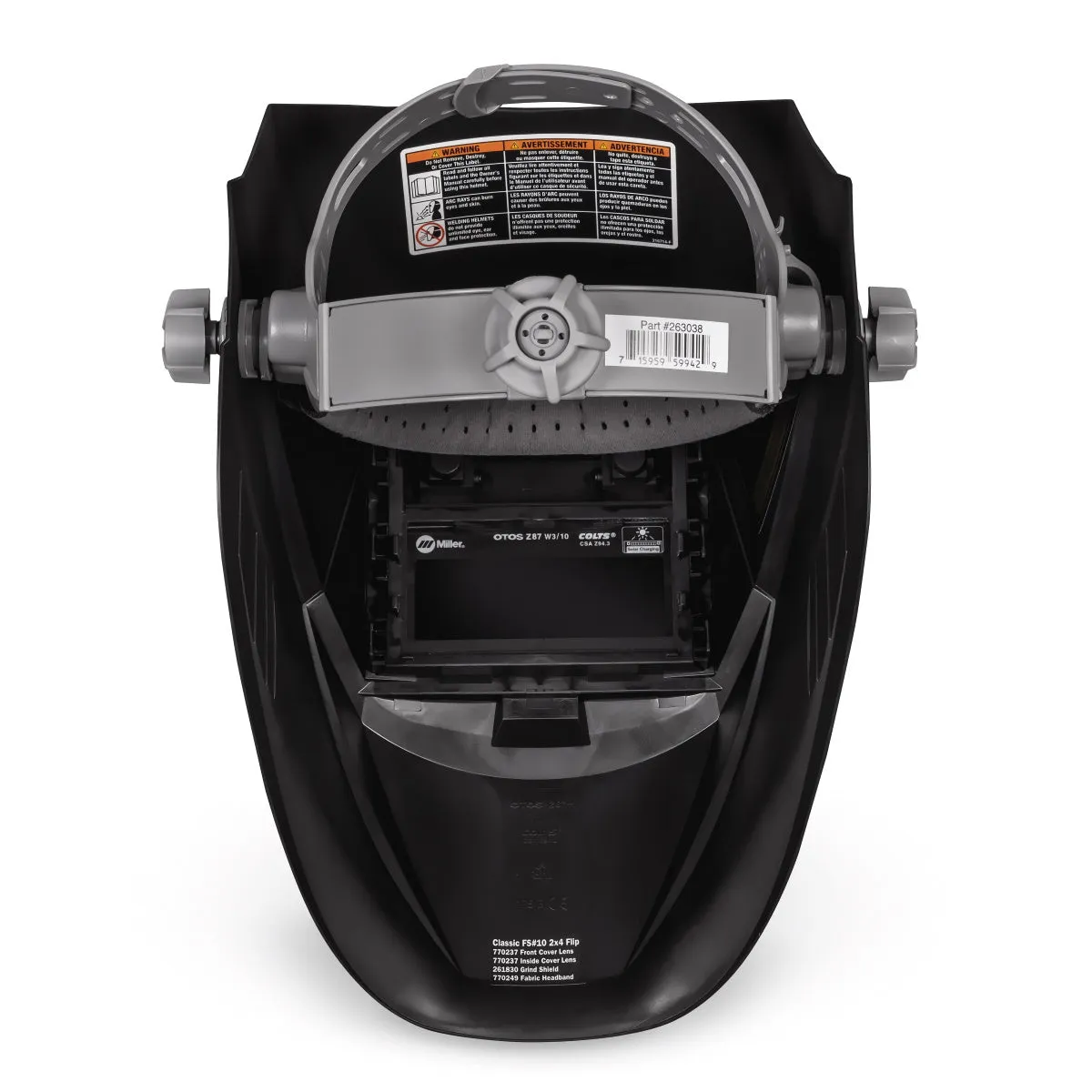 Miller Classic Series Black Fixed Shade 10 Flip-Up Welding Helmet (287798)