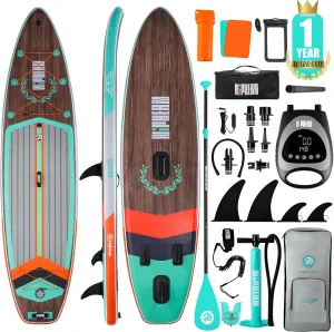 Niphean (Extra Large) Inflatable Paddle Board, SUP for 2 1 People/Family, Paddle Board Pump, 20 PSI High Pressure SUP Pump