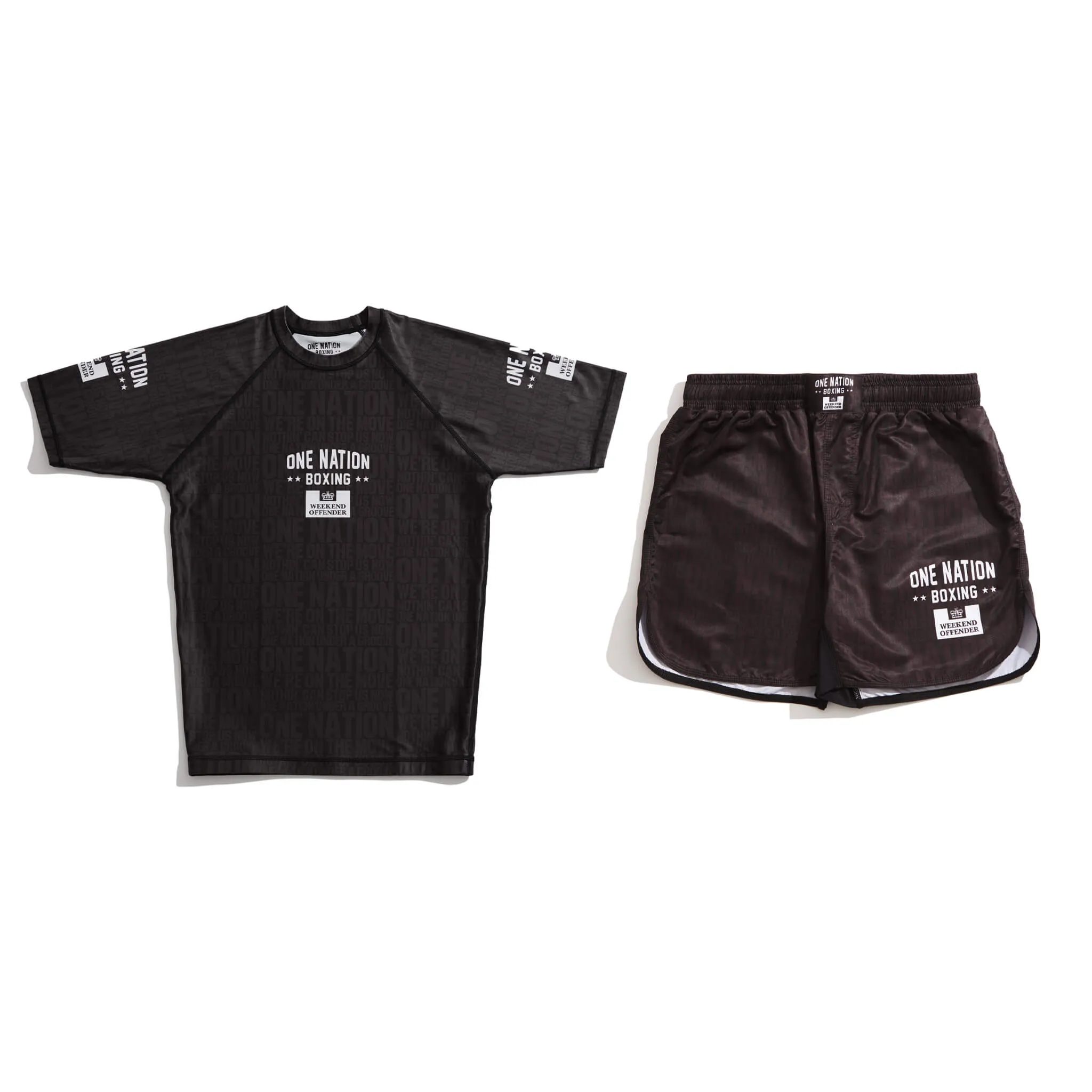 One Nation Rashguard and Shorts Set Black