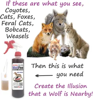 PredatorPee Original Wolf Urine 16oz Spray Bottle Combo with ScentTags