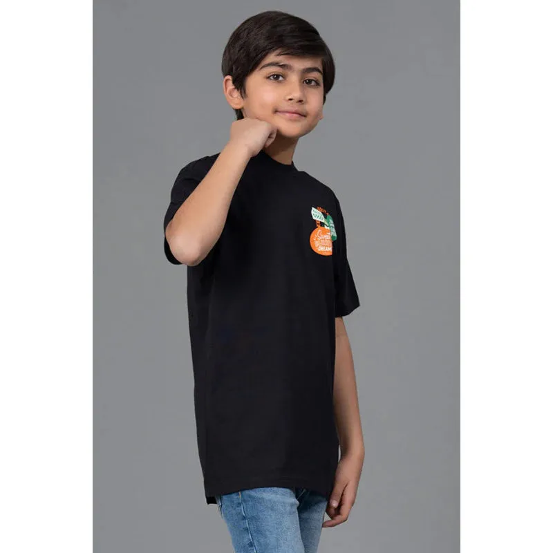 RedTape Kids Unisex T-Shirt- Best in Comfort| Cotton| Black Colour| Round Neck| Casual Look