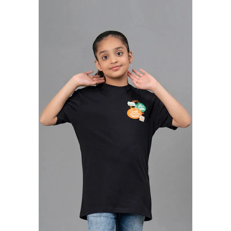 RedTape Kids Unisex T-Shirt- Best in Comfort| Cotton| Black Colour| Round Neck| Casual Look