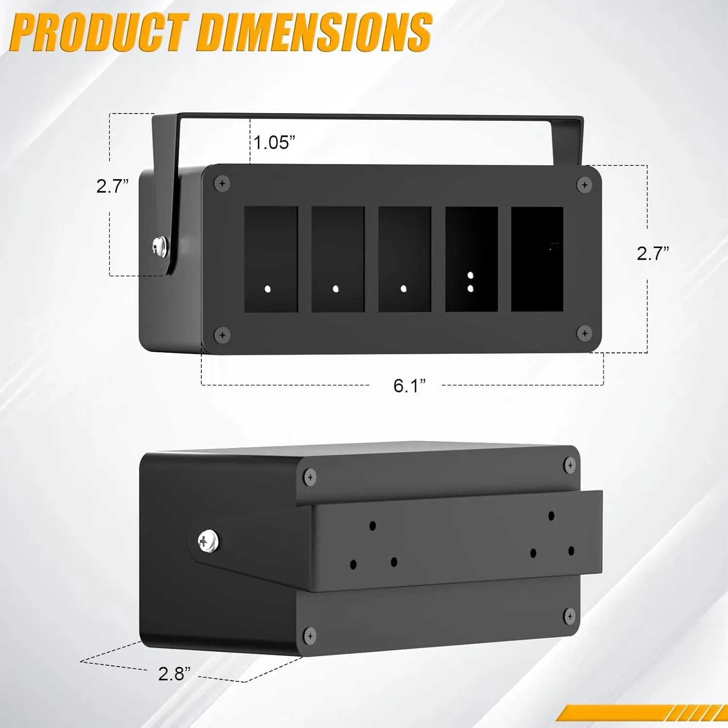 Rocker/Toggle Switch Box - 5 Gang Switches Installation housing for Pickup Truck Car UTV Off Road Marine