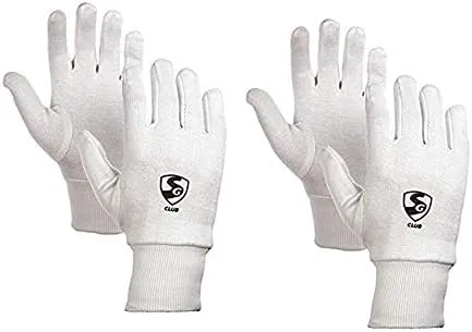 SG Cricket Inner Batting Glove Club Youth Size (White) - Pack of 2