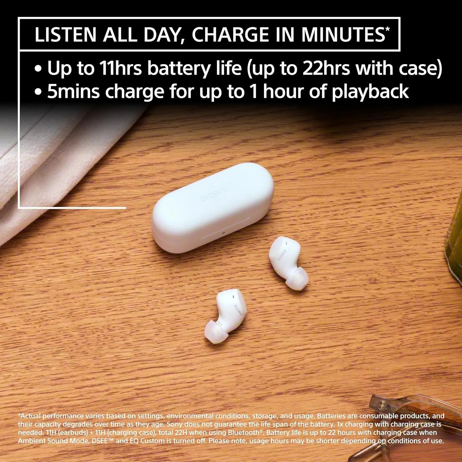 Sony WF-C510 Truly Wireless in-Ear Bluetooth Earbud Headphones with up to 22-Hour Battery, Multipoint-Connection, Mic and IPX4 Water Resistance, Black- New
