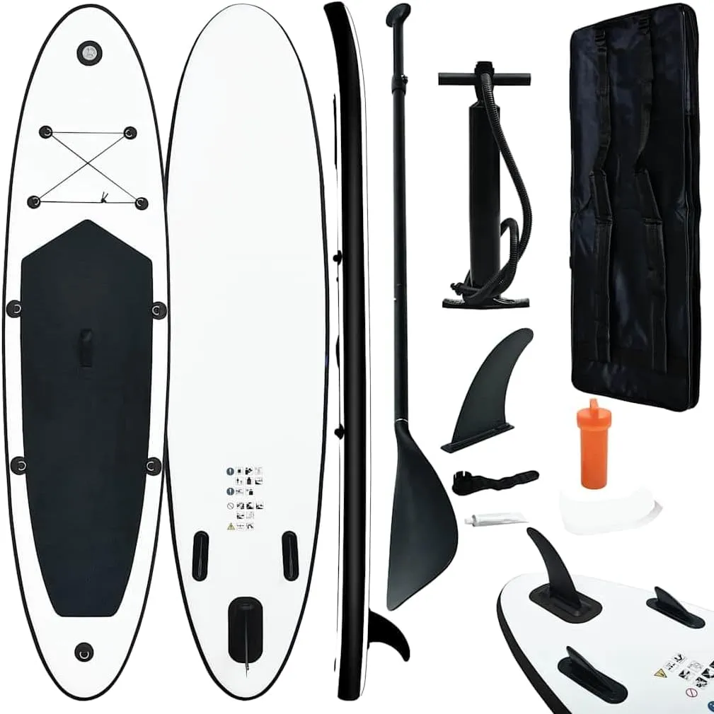 Versatile Inflatable Stand Up Paddle Board Set for Recreational Paddling, Includes High-Pressure Pump and Carrying Bag, Black