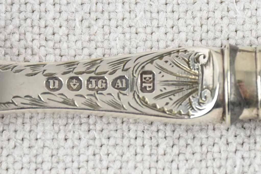 Victorian seafood flatware - silverplate - six knives and forks